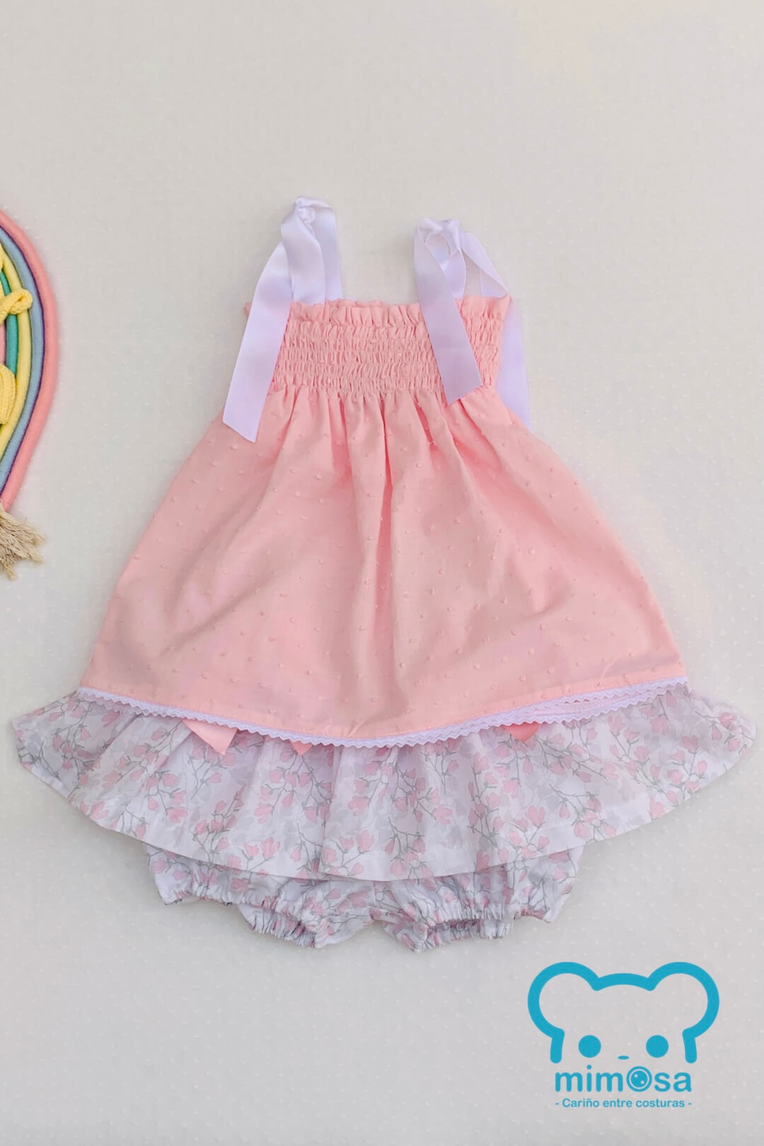 BOMBACHO FALDA BATISTA ESTAMPADA RAMITOS ARCOIRIS - Imagen 4