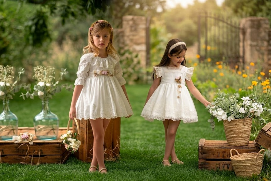 Ropa ceremonia niños, niñas y bebés arras hermanos boda mimosa artesanal moda infantil española firma